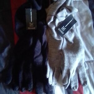INC Black and Gray Gloves Set